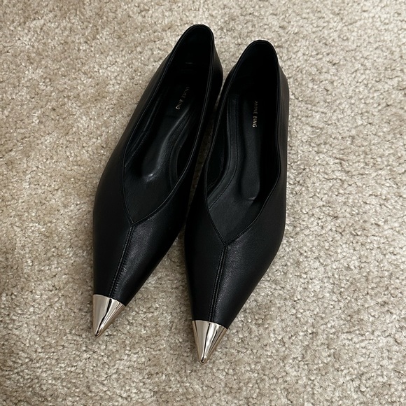 ANINE BING NINA FLATS WITH METAL TOE CAP - Picture 5 of 12